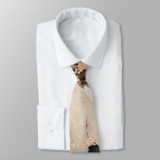 15. 梅 花 群 図, 若 冲 Pflaumenblüten & Krane, Jakuchū Krawatte (Gebunden)