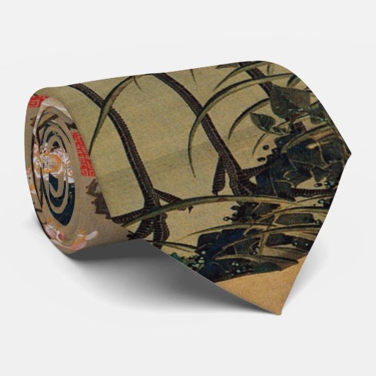 15. 梅 花 群 図, 若 冲 Pflaumenblüten & Krane, Jakuchū Krawatte (Gerollt)