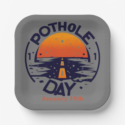 15.01. - Pothole Day Pappteller (Vorderseite)