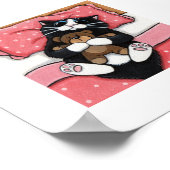 15,2 cm x 15,2 cm | Whimsischer Katzenkunst | Katz Poster (Ecke)