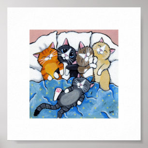 15,2 cm x 15,2 cm Whimsischer Katzenkunst Schl Poster