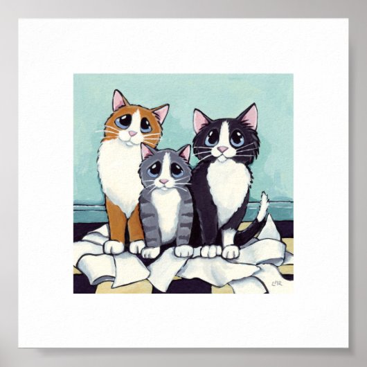 15,2 cm x 15,2 cm | Whimsischer Katzenkunst | Schö Poster (Vorne)