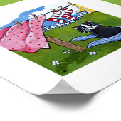15,2 cm x 15,2 cm | Whimsischer Katzenkunst | Tage Poster (Ecke)