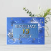 15. Abstrakte Lichter Geburtstagsfeier Einladung (Stehend Vorderseite)