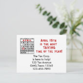 15. April - Die meiste Steuerzeit des Jahres! Postkarte (Stehend Vorderseite)