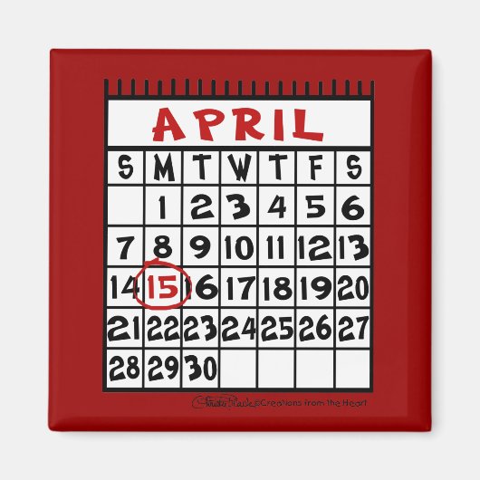 15. April-Spaß Magnet (Vorne)