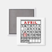 15. April-Spaß Magnet (Vorderseite/Rückseite)