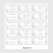 15 Aufkleber für den Namen eines Hochzeitgästen (Blatt)