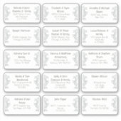 15 Aufkleber für den Namen eines Hochzeitgästen (Vorderseite)