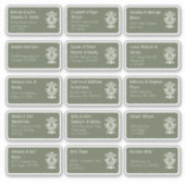 15 Aufkleber für den Namen eines Hochzeitgästen (Vorderseite)