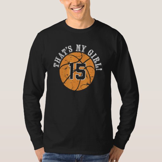 15 Basketball-Spieler, dass mein Mädchen Mama Vate T-Shirt (Vorderseite)