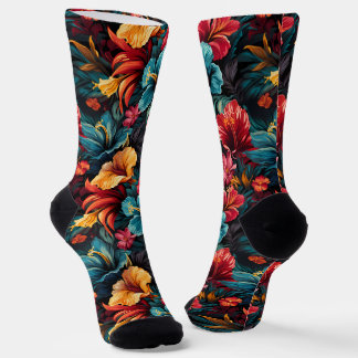 #15 Crew-Socken mit Blumenmuster Socken