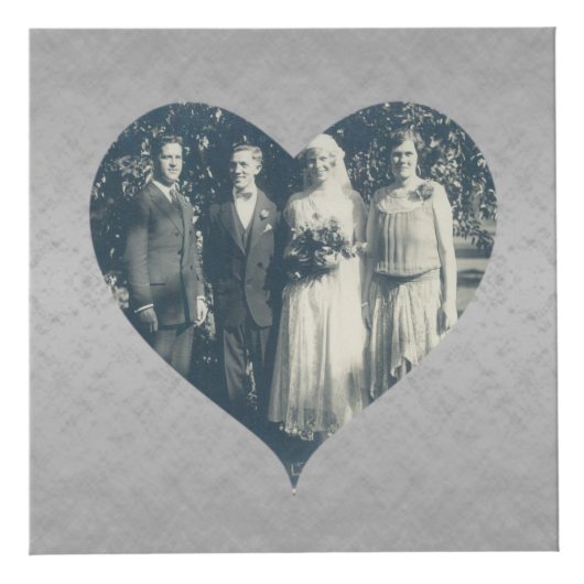 15. Crystal Wedding Anniversary Heart Frames Würfel (Vorderseite)