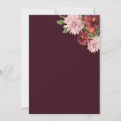 15. Crystal Wedding Jubiläum Burgund Floral Einladung (Rückseite)