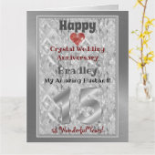 15. Crystal Wedding Jubiläumskarte für Ehemann Karte (Gelbe Blume)