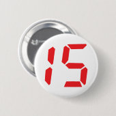 15 digitale Zahl des Weckers mit fünfzehn Rottönen Button (Vorne & Hinten)