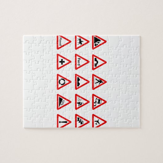 15 Dreieck-Verkehrszeichen Puzzle (Horizontal)