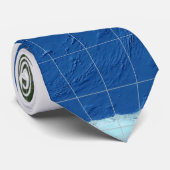 15°E-Meridian Karte 1 weiß - Krawatte (Gerollt)