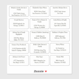 15 Einfache individuelle Gästename-Adresse Aufkleber