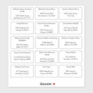 15 Einfache individuelle Gästename-Adresse Aufkleber