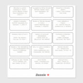 15 Einfache persönliche Adresse eines Hochzeitgäst Aufkleber (Blatt)