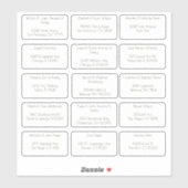 15 Einfache persönliche Gästenadresse Aufkleber (Blatt)