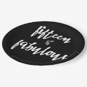 15 & Fabulous - 15. Geburtstagspapier-Teller Pappteller (Schrägansicht)