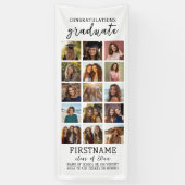 15 Foto Collage Abschluss Moderner Minimal Weiß Banner (Vertikal)