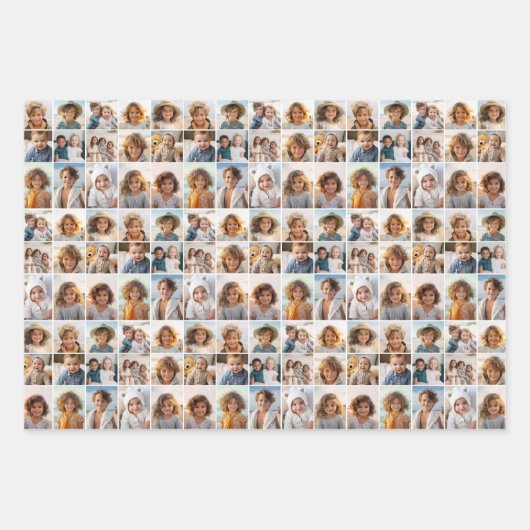 15 Foto Collage Grid - Schwarz-weiß Geschenkpapier Set (Vorderseite 2)