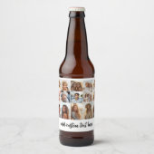 15 Foto Collage Grid - Skripttext - Schwarz-weiß Bierflaschenetikett (Vorderseite)