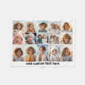 15 Foto Collage Grid - Skripttext - Schwarz-weiß Fleecedecke (Vorderseite (Horizontal))