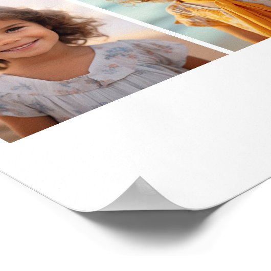 15 Foto Collage Grid - Skripttext - Schwarz-weiß Poster (Ecke)