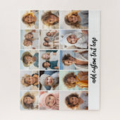 15 Foto Collage Grid - Skripttext - Schwarz-weiß Puzzle (Vertikal)