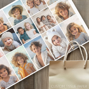 15 Foto Collage Grid - Skripttext - Schwarz-weiß Seidenpapier