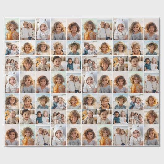 15 Foto Collage Grid - weißer Hintergrund Geschenkpapier (Flach)