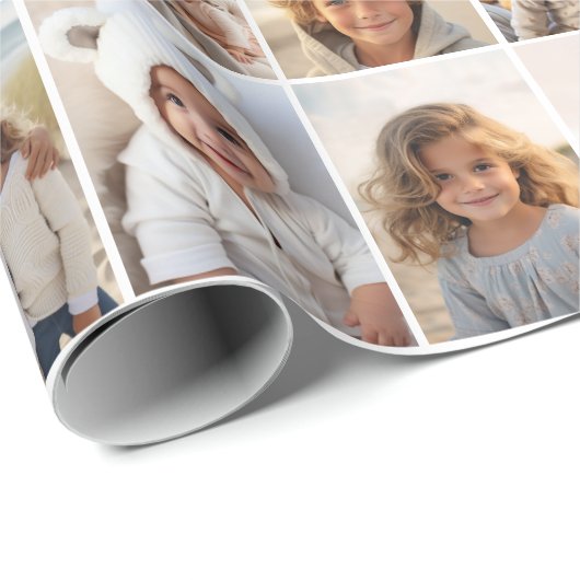 15 Foto Collage Grid - weißer Hintergrund Geschenkpapier (Rolleneckpunkt)