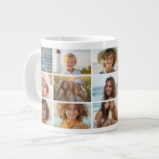 15-Foto-Collage-Raster - Moderne minimale Weiße Jumbo-Tasse