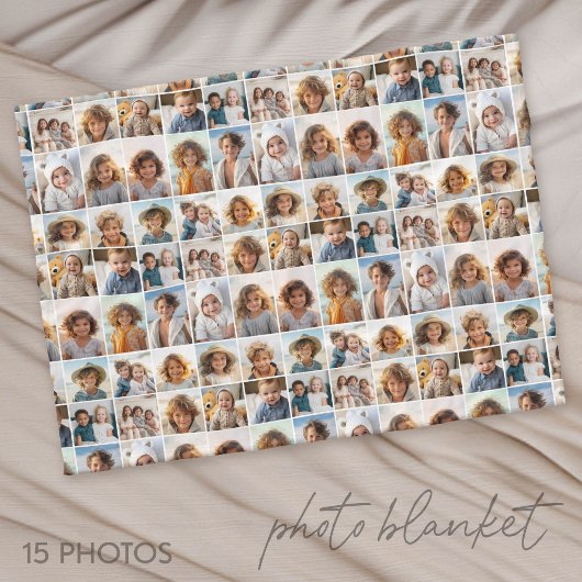 15-Foto-Collage-Raster - Muster überall Fleecedecke