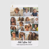 15 FotoCollage - Benutzerdefinierter Text - Schwar Golfhandtuch (Vorderseite)