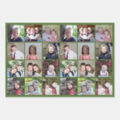 15 FotoCollage - Bestes Jahr je Rot Grün Aquamarin Geschenkpapier Set (Vorderseite 2)