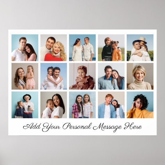 15 Fotocollage Eigene Grußkarte hinzufügen Poster (Vorne)