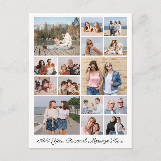 15 Fotocollage Eigene Grußkarte hinzufügen Postkarte (Vorderseite)