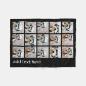 15 FotoCollage mit einfachem Text - Schwarz-weiß Fleecedecke (Vorderseite (Horizontal))