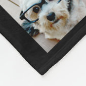 15 FotoCollage mit einfachem Text - Schwarz-weiß Fleecedecke (Ecke)