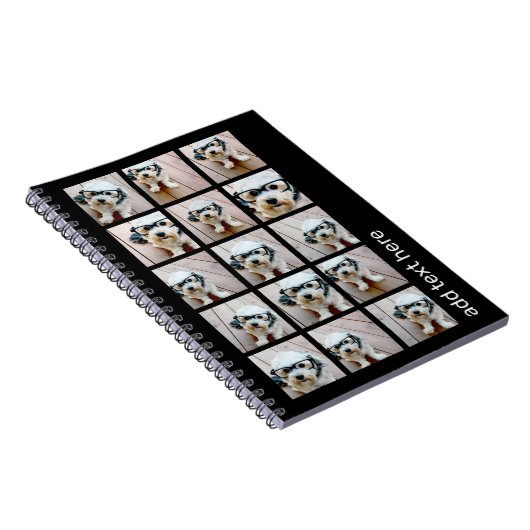 15 FotoCollage mit serifenem Text - Schwarz-weiß Notizblock (Rechte Seite)