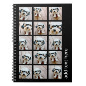 15 FotoCollage mit serifenem Text - Schwarz-weiß Notizblock (Vorderseite)