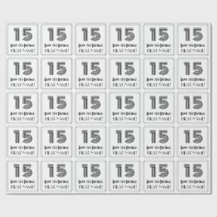 15. Geburtstag: Art Deco Inspiriert Stil "15" + Na Geschenkpapier