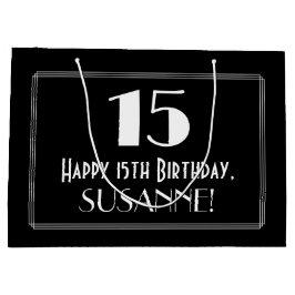 15. Geburtstag: Art Deco Inspiriert Stil "15", Nam Große Geschenktüte