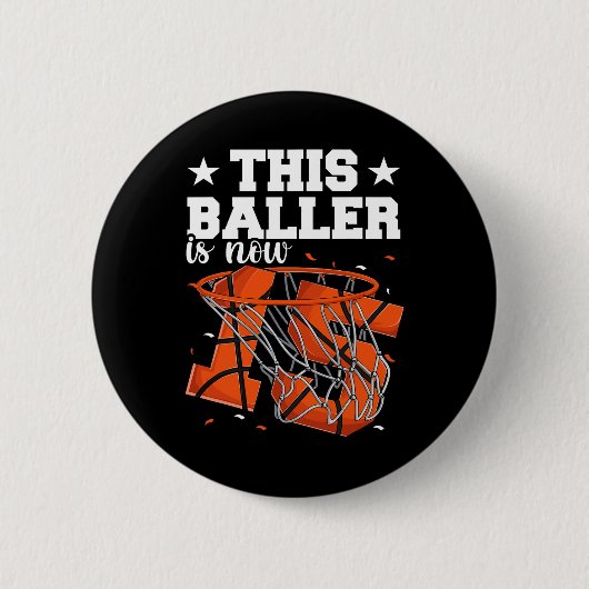 15. Geburtstag Basketballjungen Button (Vorderseite)