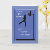 15. Geburtstag Boy Basketball Hoch erreichen Karte (Gelbe Blume)